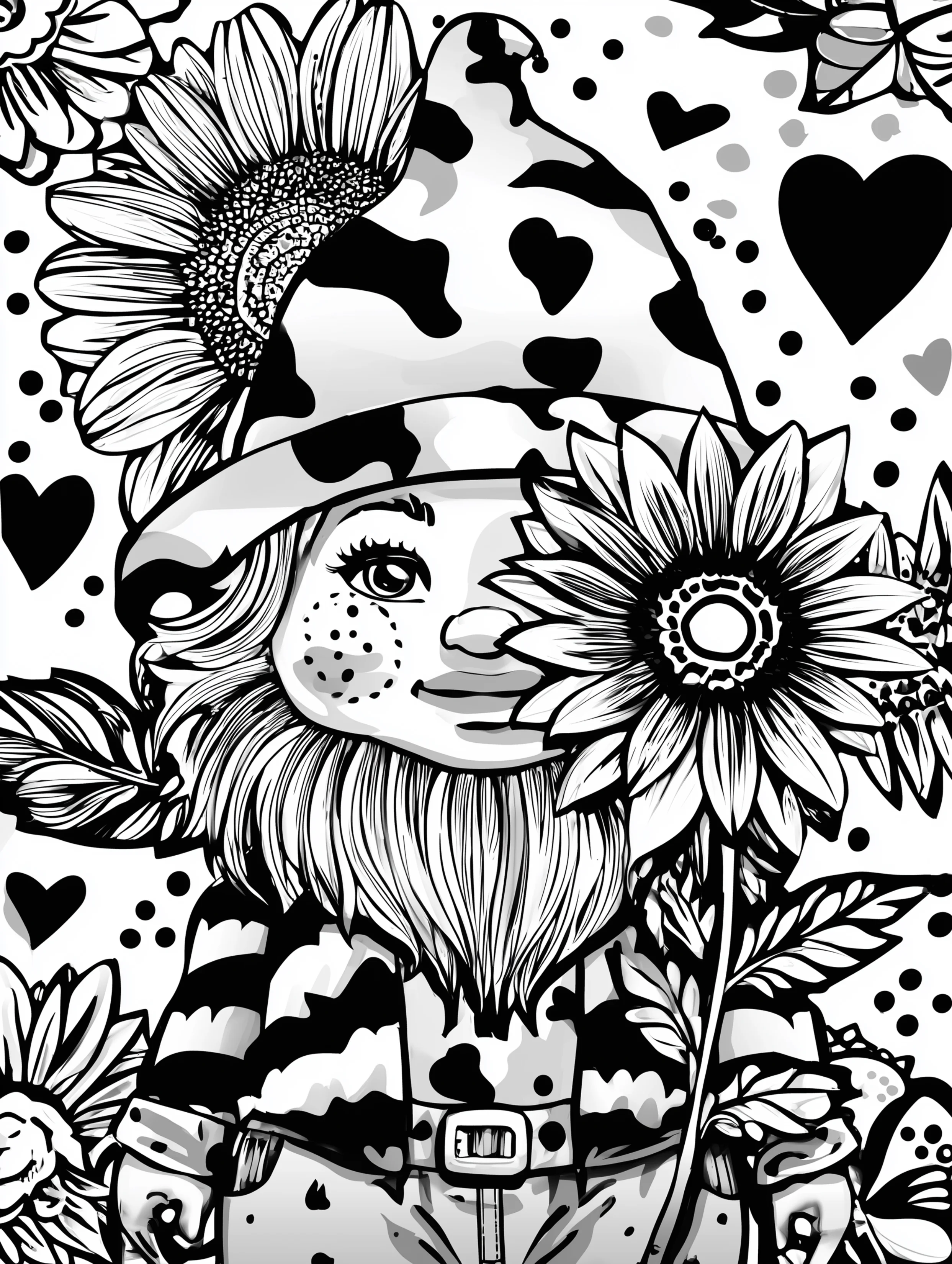 Free printable gnome coloring page for adults featuring a peeking gnome